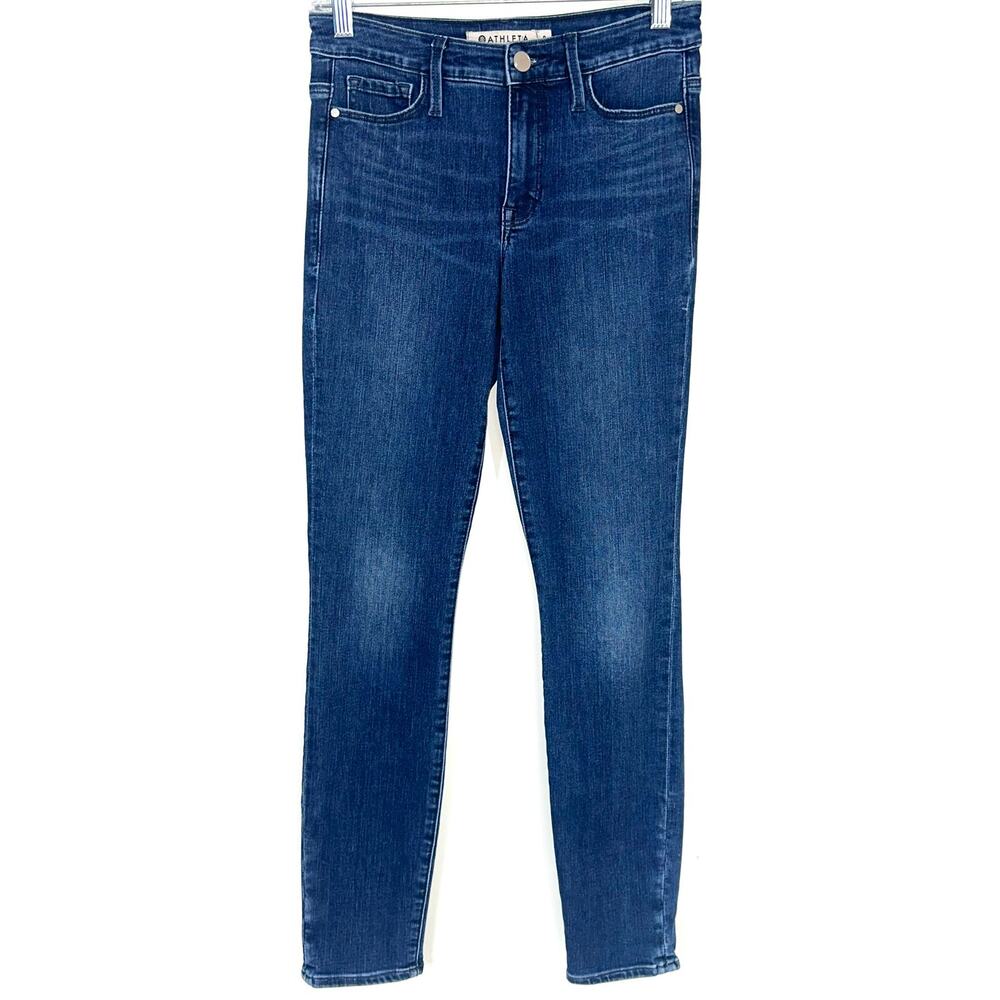 Athleta Sculptek Skinny Stretch Dark Wash Crop Jean Size 0